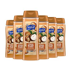 [S&S] $13.37*: 6-Pack 18oz Suave Moisturizing Body Wash (Cocoa Butter & Shea) at Amazon ($2.23 each)