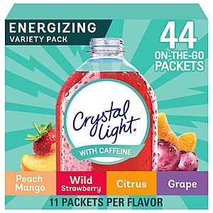 44-Count Crystal Light  Powdered Energy Drink Mix Packets (Variety Pack)  w/ Subscribe & Save
