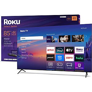 $799.99: 85″ Roku Smart TV 4K HDR TV – RokuTV with Enhanced Voice Remote at Amazon