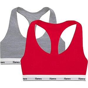 Prime Members: 2-Pack Hanes Women's Originals Racerback Cotton Bralette .65 + Free Shipping