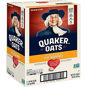 [S&S] $6.68*: 2-Pack 64-Oz Quaker Old Fashioned Rolled Oats at Amazon