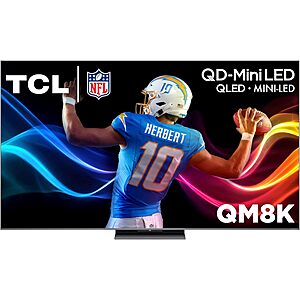 $999.99: 65″ TCL QM8K Series QD-Mini LED 4K UHD Google Smart TV (65QM8K, 2025 Model) at Amazon
