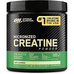 10.58-Oz (60-Servings) Optimum Nutrition Micronized Creatine Monohydrate Powder .55 w/ Subscribe & Save