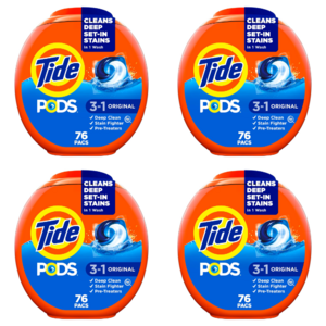 76-Count Tide PODS Laundry Detergent Pacs (3-in-1 Original) 4 for .40 & More w/ S&S + Free S/H