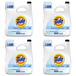 132-Oz Tide Liquid Laundry Detergent (Free & Gentle, 100 Loads) 4 for $49.50 w/ S&S + Free S&H