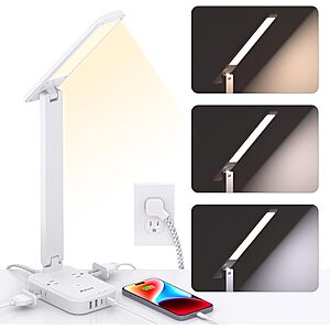 Prime Members: Power Strip w/ LED Desk Lamp: 4 Outlets, 4 USB Ports (2 USB-C) .50 + Free Shipping