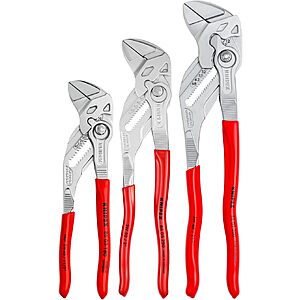 3-Piece KNIPEX Forged Steel Nickel Plated Pliers Set (7