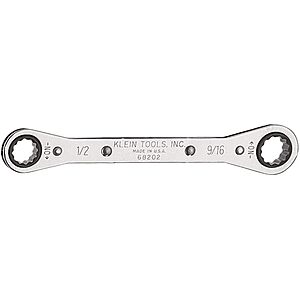 $15.74: Klein Tools Ratcheting Box Wrench, 1/2-Inch x 9/16-Inch with Reverse Ratcheting and Chrome Plated Finish (68202) at Amazon
