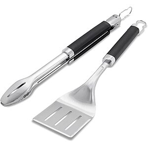 $24.99: Weber Precision Tongs & Spatula Grilling Tool Set (Stainless Steel) at Amazon