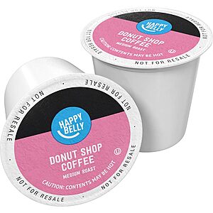[S&S] $18.37: 100-Count Happy Belly Medium Roast Keurig Coffee Pods (Donut Shop) at Amazon (18.4￠ each)
