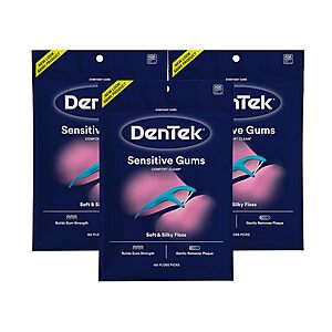 [S&S] $6.83: 3-Pack 150-Count DenTek Comfort Clean Sensitive Gums Floss Picks at Amazon