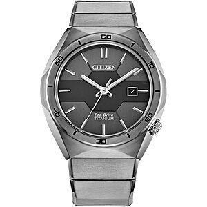 41mm Citizen Men's Eco-Drive Super Titanium Armor Watch (Black) 7.50 + Free Shipping