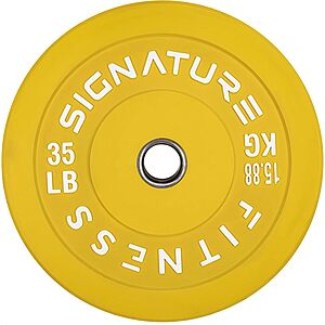 .99*: 35-Lb Single Signature Fitness Olympic Bumper Plate Weight Plate w/ 2