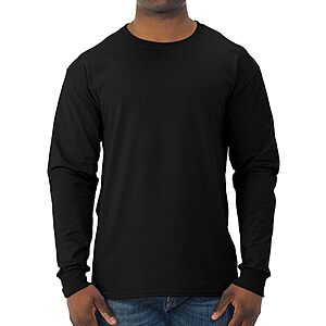 Jerzees Men's Dri-Power Cotton Blend Long Sleeve Tee (Black) .75