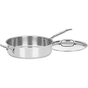 $45.28: 5.5-Qt Cuisinart Stainless Steel Sauté Pan w/ Cover, Helper Handle, Chef's Classic (733-30H) at Amazon
