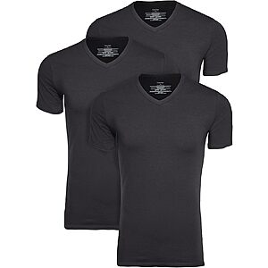 3-Pack Calvin Klein Cotton Stretch V Neck Tee (Black, Large) .50