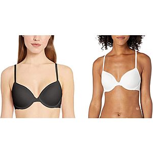 2-Pack Calvin Klein Womens Constant Convertible Strap Lightly Lined Demi Bra 