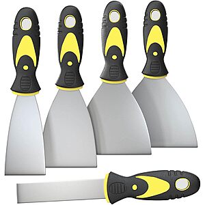 5-Piece Rerdeim Putty Knife w/ Rubber Ergonomic Handles (1