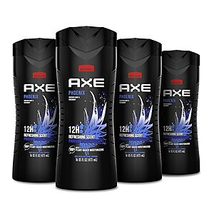 [S&S] *: 4-Pack 16-Oz AXE Phoenix Body Wash (Crushed Mint & Rosemary) at Amazon (alt=