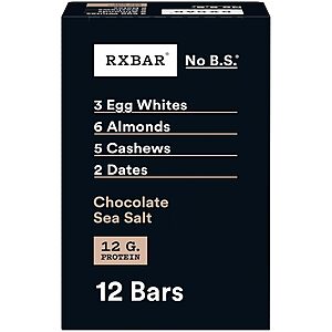 12-Count 1.83-Oz RXBAR Protein Bars (Chocolate Sea Salt) .20 w/ Subscribe & Save