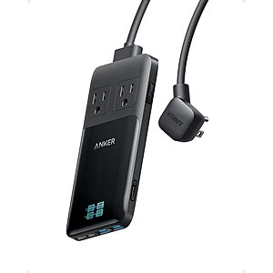 $59.99*: 140W Anker Prime Flat Plug Power Strip w/ 5' Extension (2 AC, 2 USB-A & 2 USB-C) at Amazon