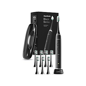 $29.99: Aquasonic Black Series Ultra Whitening Toothbrush w/ 8 Brush Heads + Travel Case at Woot!