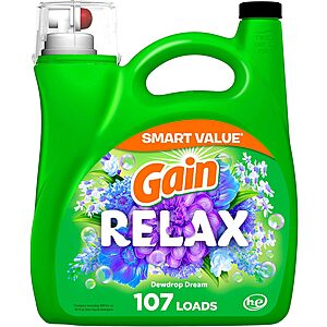 154-Oz Gain Liquid Laundry Detergent (Relax, 107 Loads) 3 for .50 w/ Subscribe & Save + Free Shipping