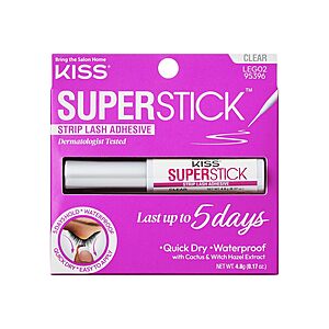 [S&S] $3.99: 0.17-Oz KISS Super Stick 5-Day Extended Wear Strip Lash Adhesive (Clear) at Amazon