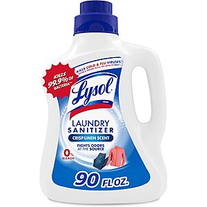 90oz. Lysol Disinfectant Laundry Sanitizer & Scent Booster (Crisp Linen Scent) $8.70 & More w/ Subscribe & Save