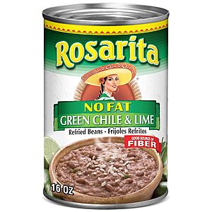 16-Oz Rosarita No Fat Refried Beans with Green Chile and Lime <img src=