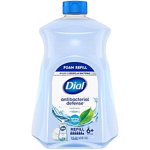 [S&S] $5.43*: 52-Oz Dial Antibacterial Foaming Hand Soap Refill (Spring Water) at Amazon