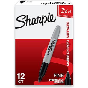 12-Count Sharpie Super Permanent Markers (Fine Point, Black) .80