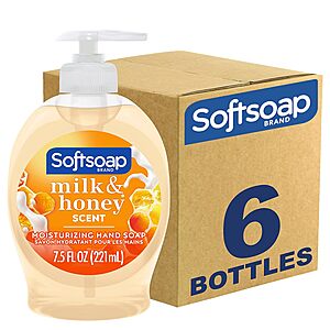 6-Pack 7.5-Oz Softsoap Moisturizing Liquid Hand Soap (Milk and Honey) .55 w/ Subscribe & Save