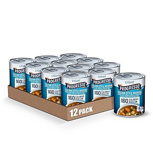 12-Pack 18.5-Oz Progresso Light Canned Soup (Italian-Style Wedding) .05 w/ Subscribe & Save
