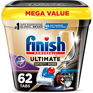 62-Count Finish Powerball Ultimate Infinity Shine Dishwashing Tablets .15 w/ Subscribe & Save