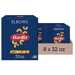 [S&S] $13.53: 8-Pack 32-Oz Barilla Pasta (Elbows) at Amazon ($1.69 each)