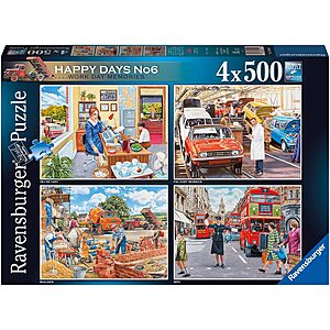 $17.99: 4-Pack 500-Piece Ravensburger Happy Days Work Day Memories Jigsaw Puzzle at Amazon