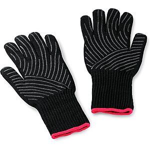 Weber Premium Flexible Heat Resistant Grilling Gloves (Black, L/XL) 