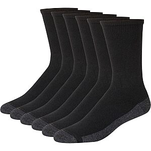 6-Pack Hanes Men's Max Cushioned Crew Socks (Various Colors & Sizes) from $6.50 