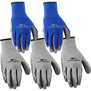 5-Pairs Wells Lamont Nitrile Work Gloves (Large, Grey/Blue) 