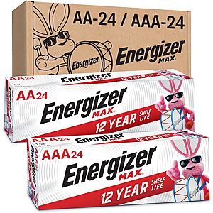 Energizer 24-Ct Max AA Batteries & 24-Ct Max AAA Batteries Combo Pack $19.50 w/ Subscribe & Save