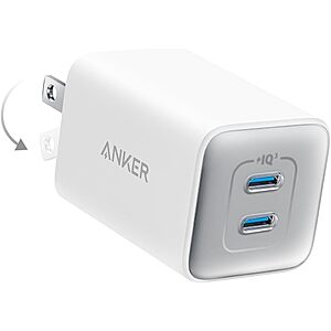 Anker 2-Port up to 47W USB-C GaN Foldable Wall Charger $20 
