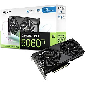 9: PNY NVIDIA GeForce RTX 5060 Ti OC Dual Fan 16GB Graphics Card at Amazon