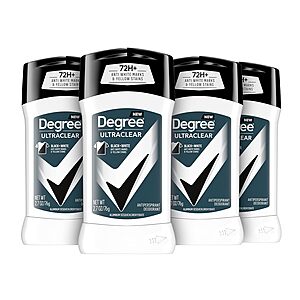4-Pack 2.7-Oz Degree Men UltraClear Antiperspirant Deodorant (Black + White) $10.35 w/ Subscribe & Save