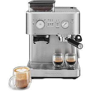 $439.99: KitchenAid Semi Automatic Espresso Machine with Burr Grinder, 2.5L, Brushed Stainless Steel, KES6551SX at Amazon