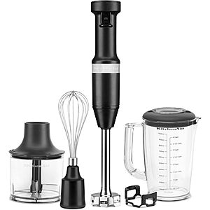 $69.92: KitchenAid Variable Speed Corded Hand Blender with Accessories, Black Matte, KHBV83BM at Amazon