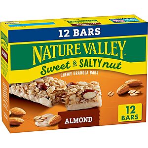 12-Pack 1.2-Oz Nature Valley Sweet & Salty Chewy Granola Bars (Almond) .75 w/ Subscribe & Save