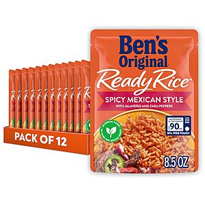 12-Pack 8.5-oz BEN'S ORIGINAL Ready Rice (Spicy Mexican Style) .40 w/ Subscribe & Save
