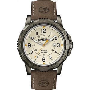 45mm Timex Men's Expedition Rugged Metal Watch w/ Leather Strap .35 + Free Shipping