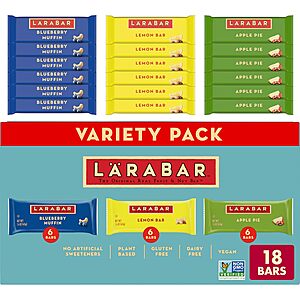 18-Count Larabar Variety Pack (Blueberry Muffin, Lemon Bar, Apple Pie) .75 w/ Subscribe & Save